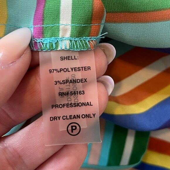 Calvin Klein Bright Stripe Pleated Dress Size 8 - Picture 17 of 17